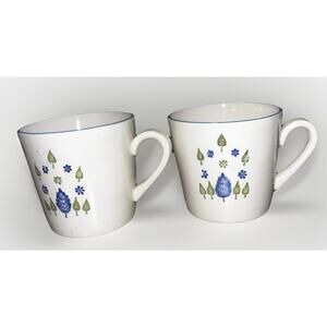 Vintage Marcrest China Swiss Alpine Mugs Cups Coffee Tea Mid century Set Of 2